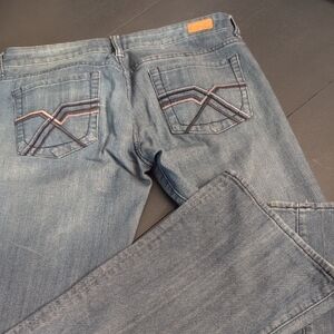 See Thru Soul Classic Blue Straight Jeans with Faded Wash